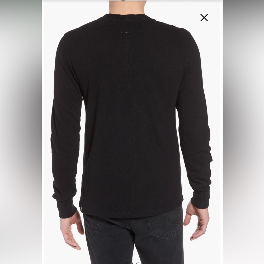 Rag & Bone Men's 100% Cotton Charcoal Gray Henley Shirt- Size S - Picture 2 of 8